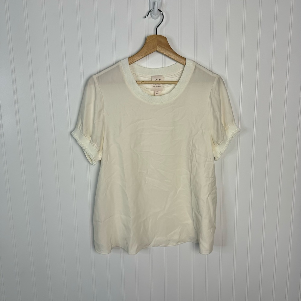 5a7 cinq a sept Top Medium Cream Lenny Silk Swing Top Blouse Classic Silk